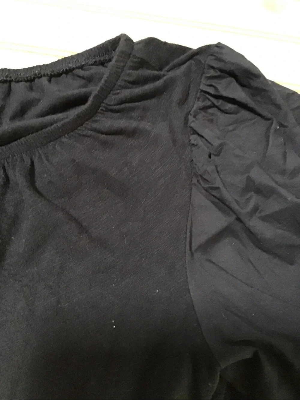 Old Navy Slub Knit Puff Sleeve 100% Cotton Peasant Top Cottage core Whimsigoth